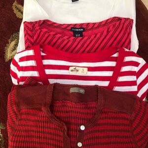 4 NAME BRAND SHIRTS long & short  Sleeve  Tops . Check them out .